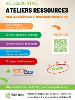 Ateliers ressources pour la vie associative proposés par Guid'Asso Dordogne